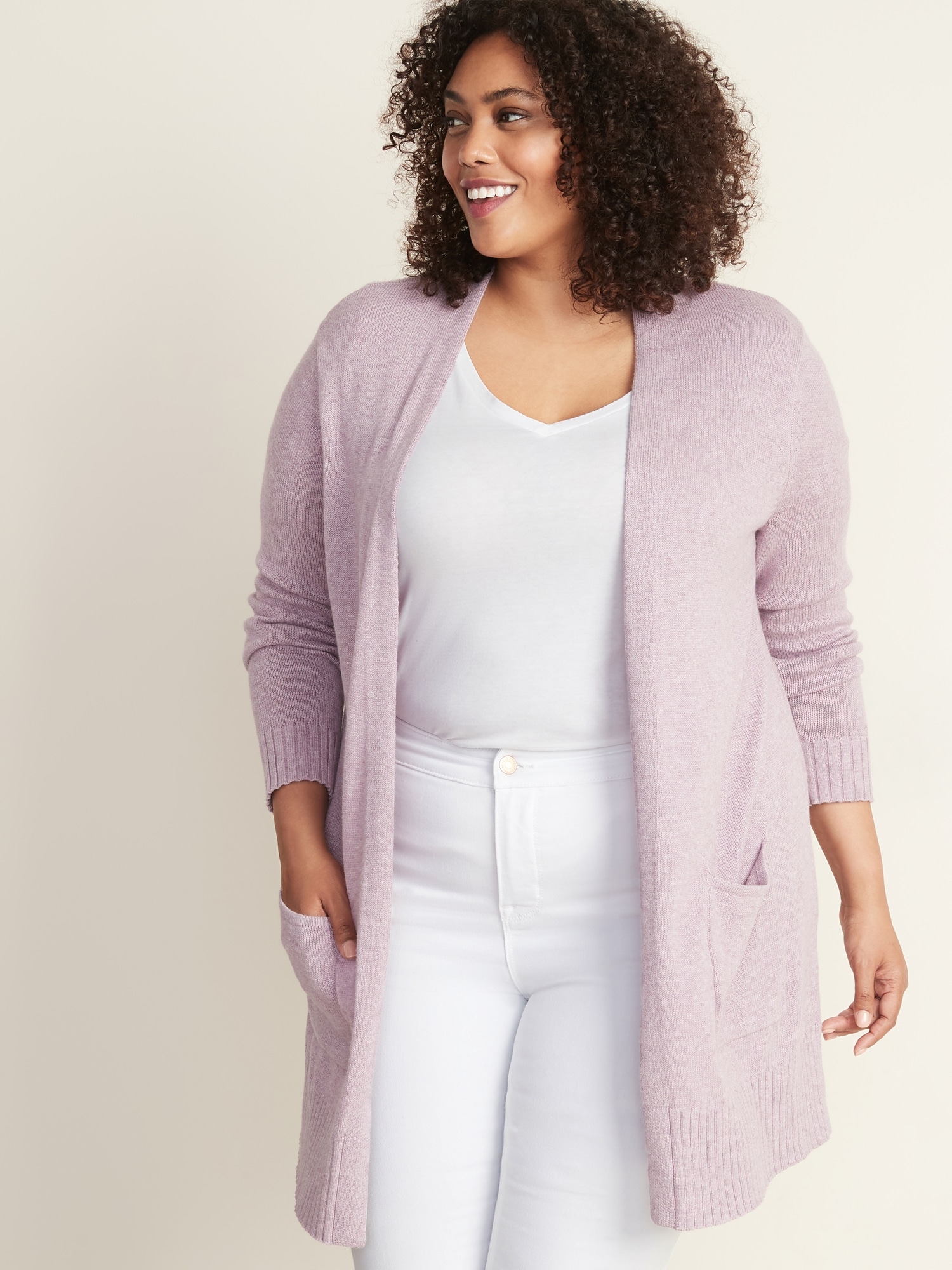 Plus size clearance open front cardigan