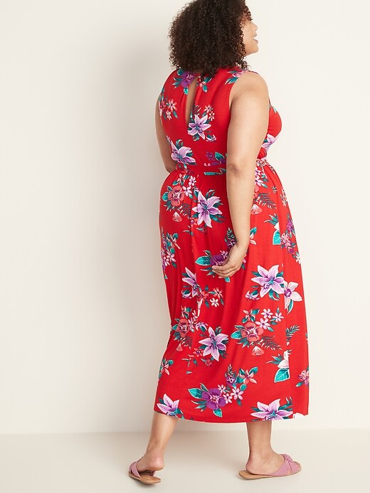 Image number 2 showing, Waist-Defined Plus-Size Jersey Maxi