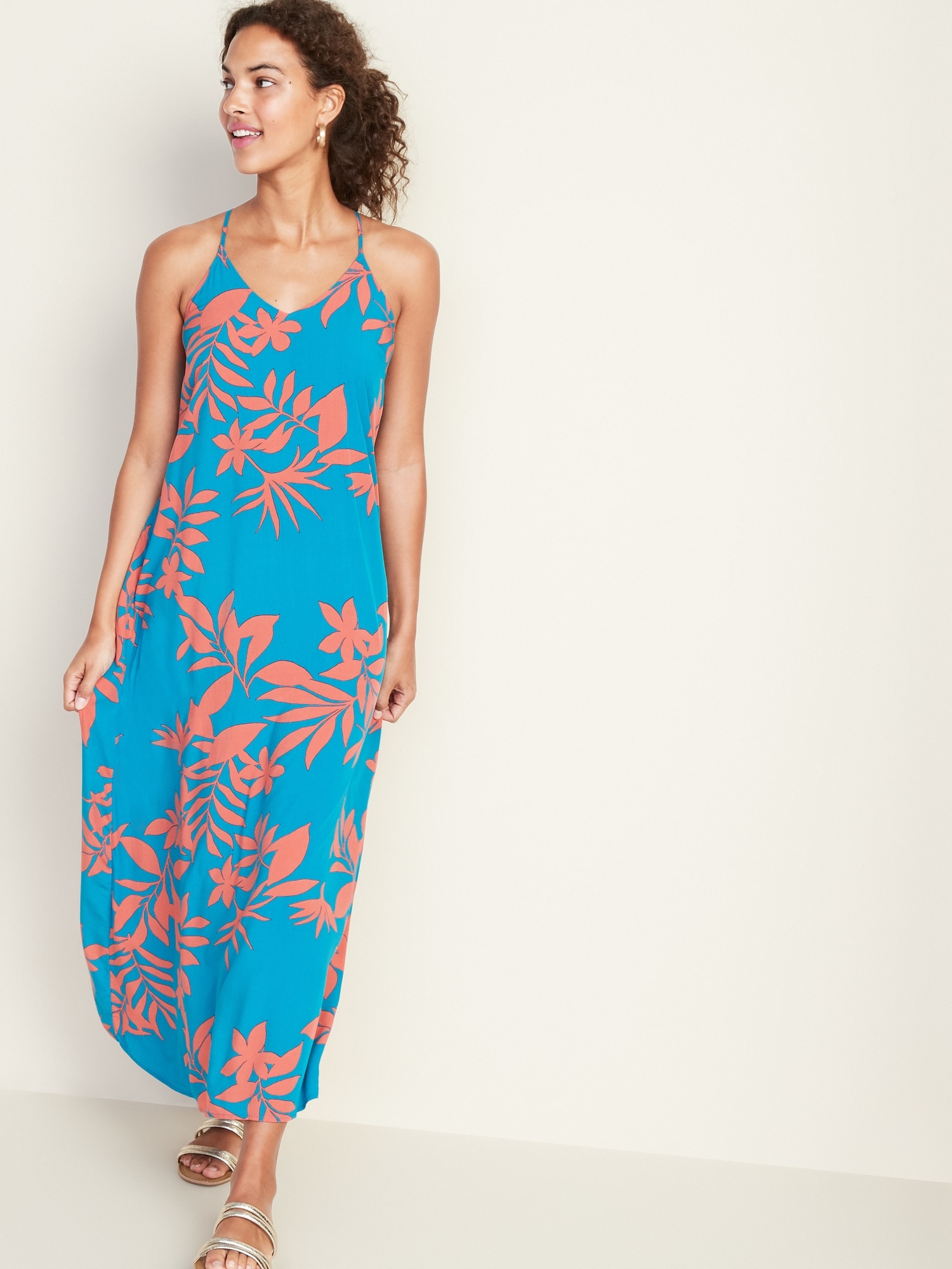 V Neck Maxi Shift Dress For Women Old Navy