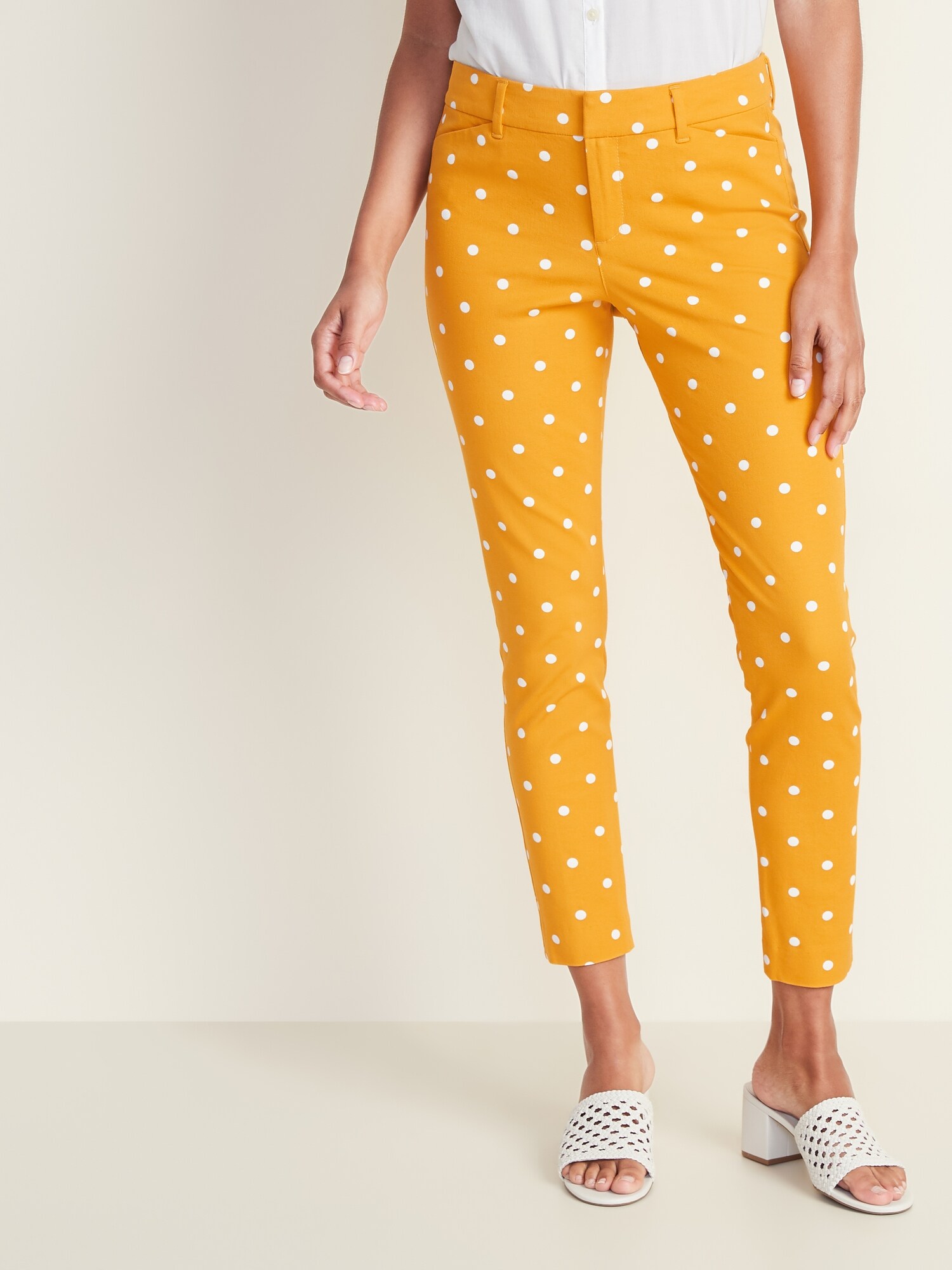 Mid-Rise Printed Pixie Ankle Pants for Women