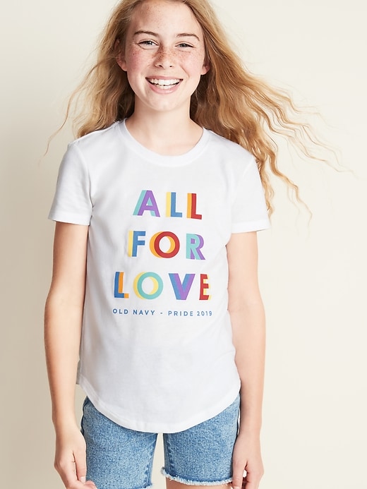T-shirt « All For Love » de la Fierté 2019 pour fille