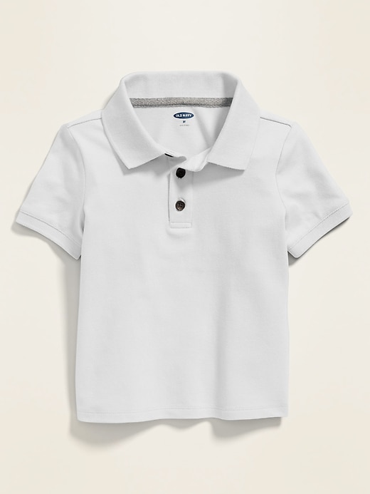 Old Navy Unisex Pique Uniform Polo Shirt for Toddler white. 1