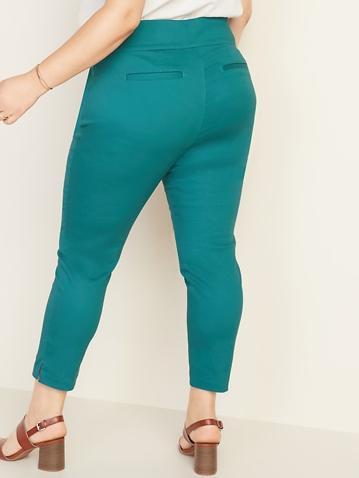 View large product image 2 of 3. High-Waisted Side-Zip Plus-Size Pants