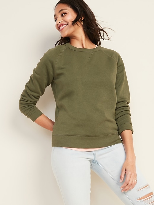 Image number 1 showing, Relaxed Crew-Neck Sweatshirt for Women