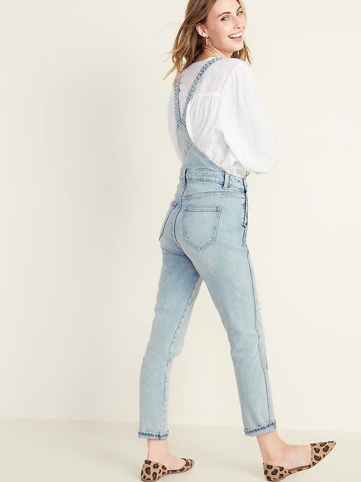 Image number 2 showing, Distressed Jean Overalls for Women