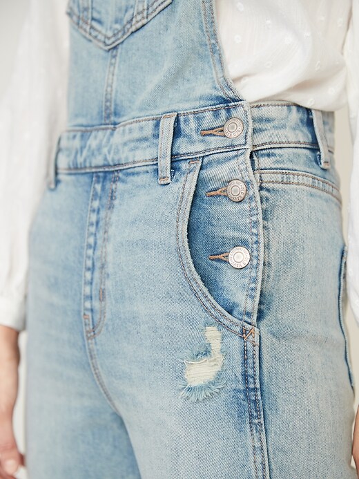 Image number 4 showing, Distressed Jean Overalls for Women