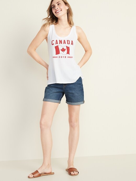 Image number 3 showing, Relaxed Canada Flag Tank for Women