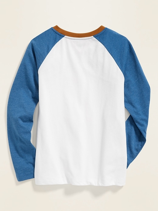 View large product image 2 of 3. Softest Color-Blocked Raglan-Sleeve Tee For Boys