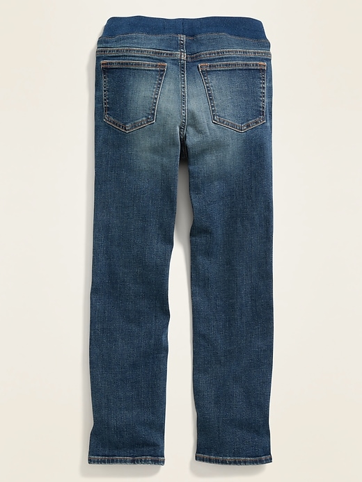 View large product image 2 of 3. Karate Rib-Knit Waist Built-In Flex Max Distressed Jeans for Boys