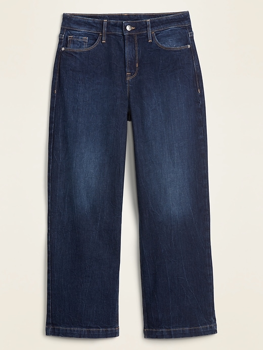 Image number 5 showing, High-Waisted Dark-Wash Wide-Leg Jeans For Women