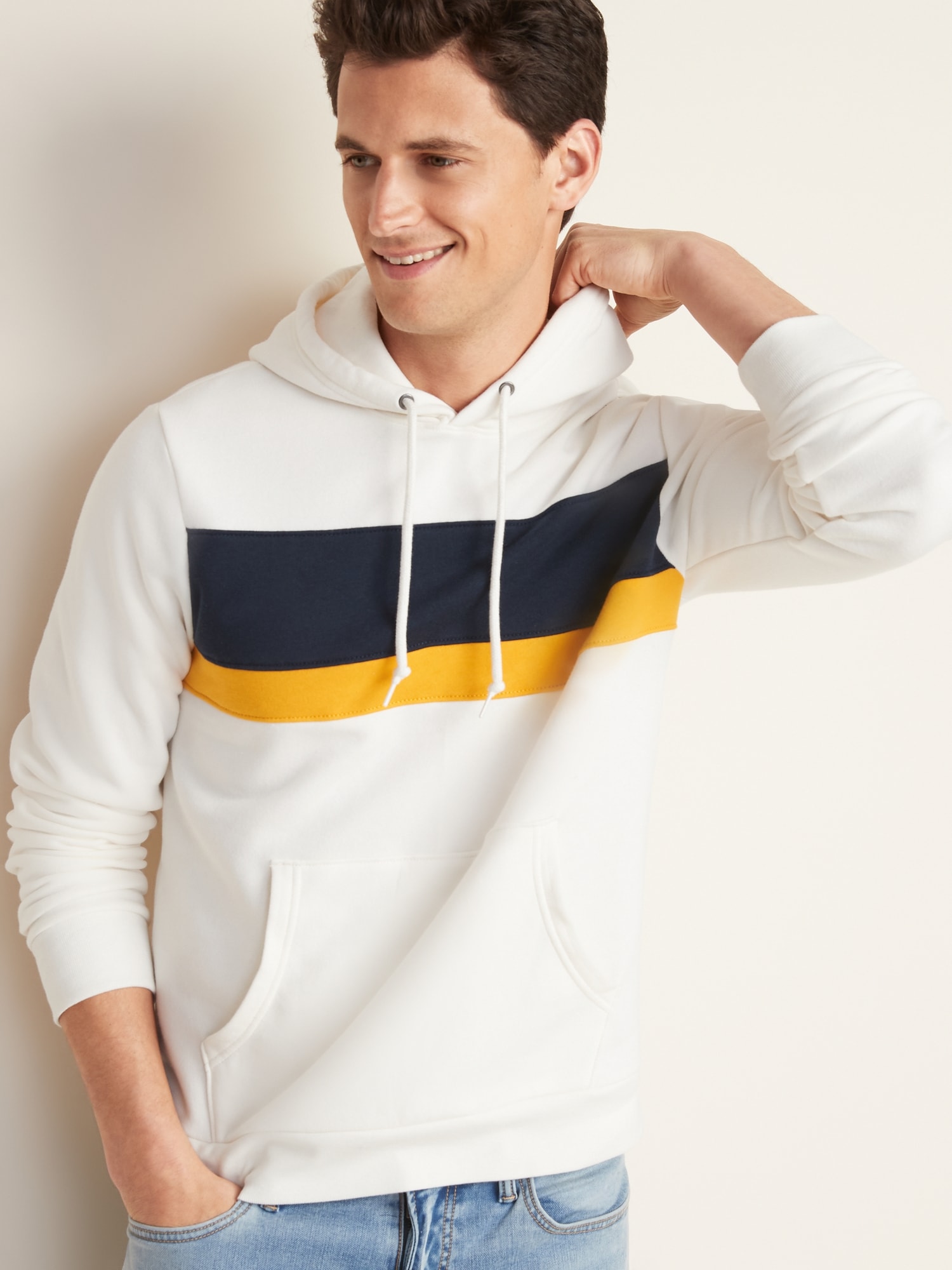 striped pullover hoodie men's