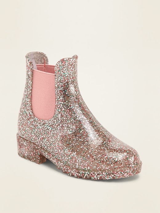 View large product image 1 of 4. Glitter Chelsea Rain Boots for Toddler Girls