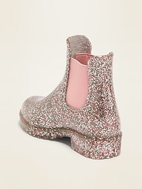 View large product image 3 of 4. Glitter Chelsea Rain Boots for Toddler Girls