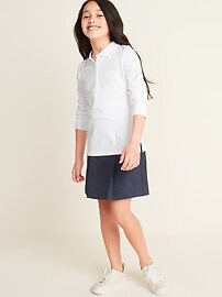 View large product image 3 of 3. Uniform Long-Sleeve Pique Polo for Girls