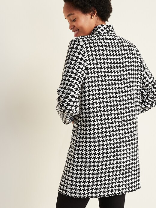 Image number 2 showing, Textured Houndstooth Coat for Women