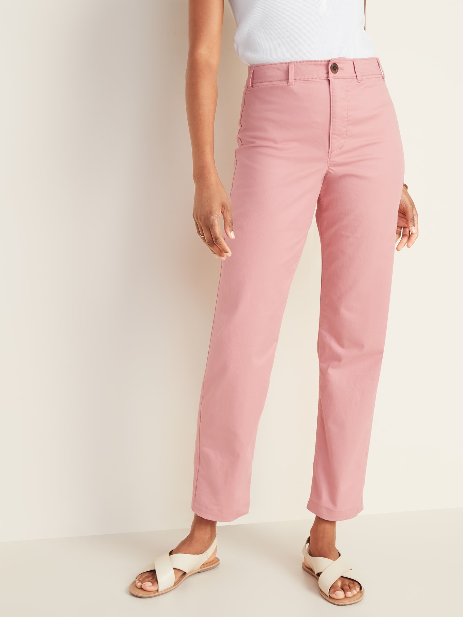 old navy high waisted slim wide leg chinos