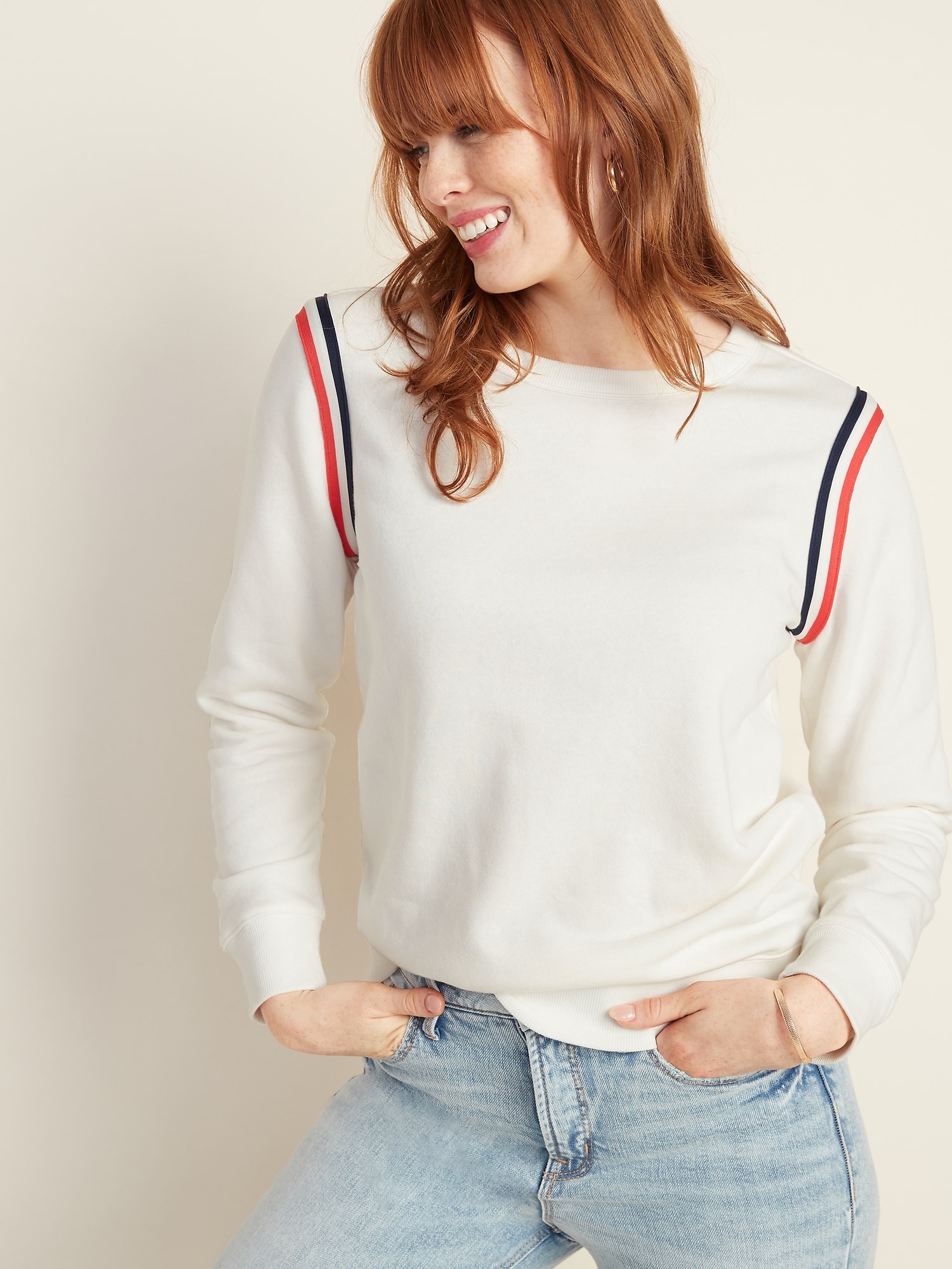 Sleeve-Stripe Sweatshirt for Women | Old Navy