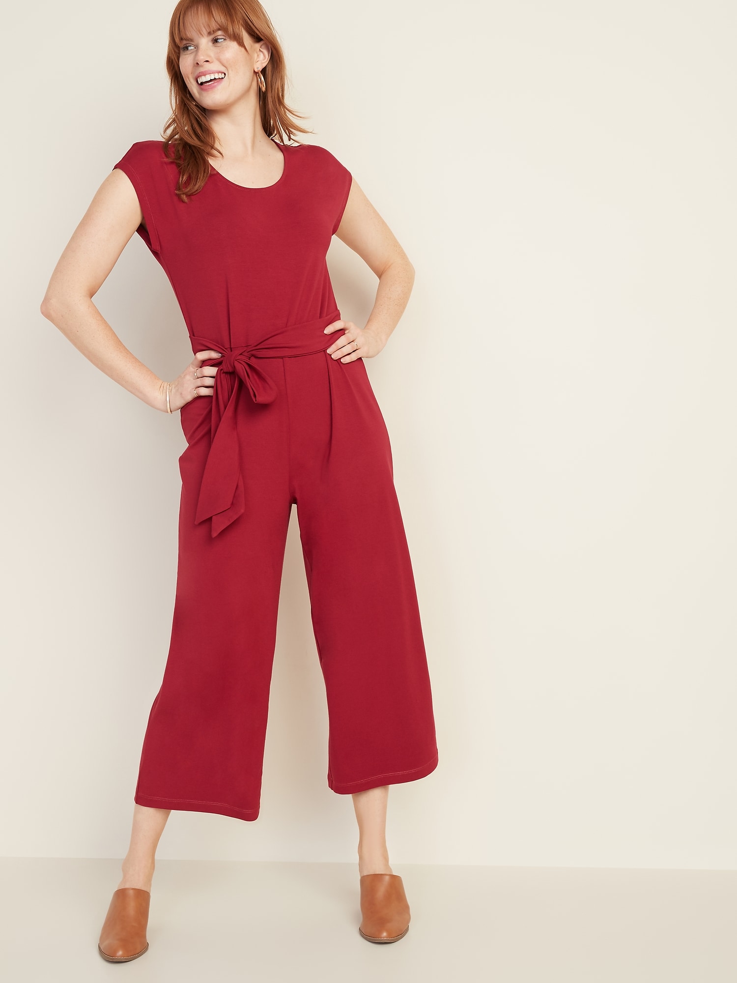 jumpsuit with tie belt