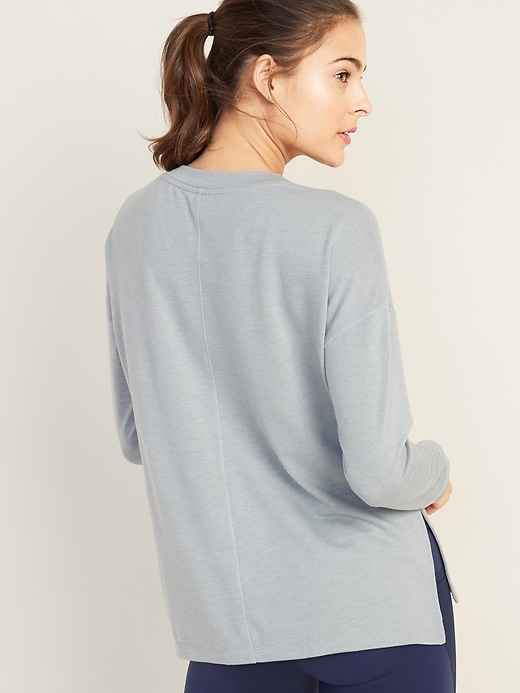 Image number 2 showing, Lightweight French Terry Side-Vent Top for Women