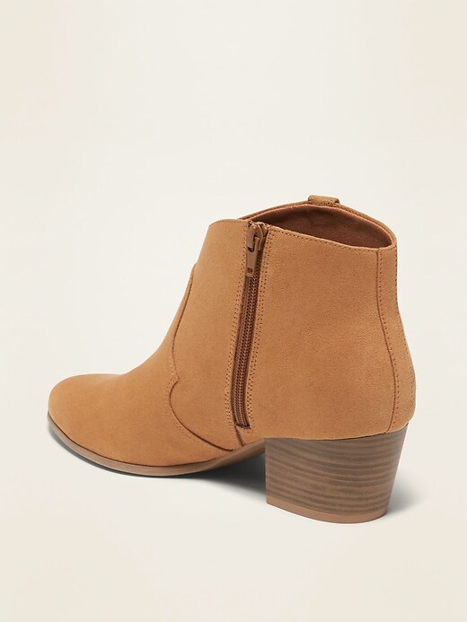 Image number 4 showing, Faux-Suede Western Ankle Boots for Women
