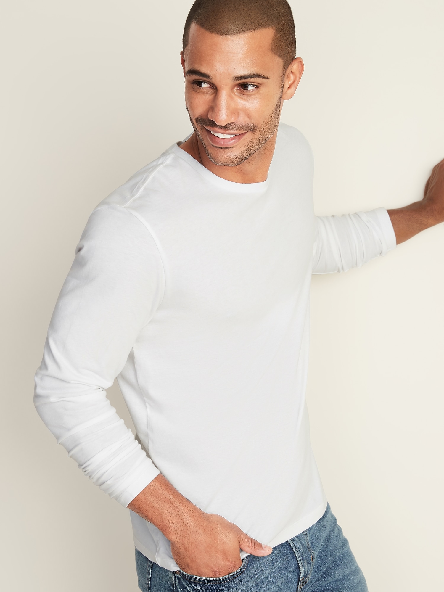 Soft-Washed Crew-Neck Long-Sleeve Tee for Men | Old Navy
