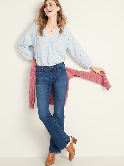 Image number 3 showing, Mid-Rise Micro-Flare Jeans for Women