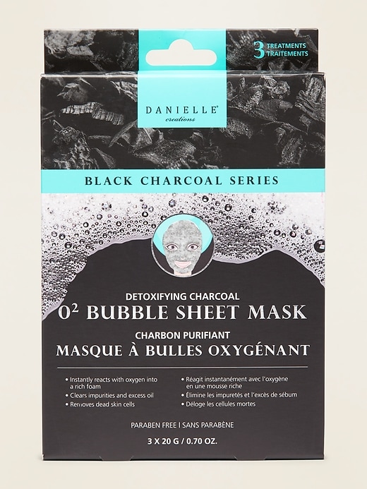 Voir une image plus grande du produit 1 de 2. Masque en feuilles O2 Bubble au charbon détoxifiant Danielle CreationsMD