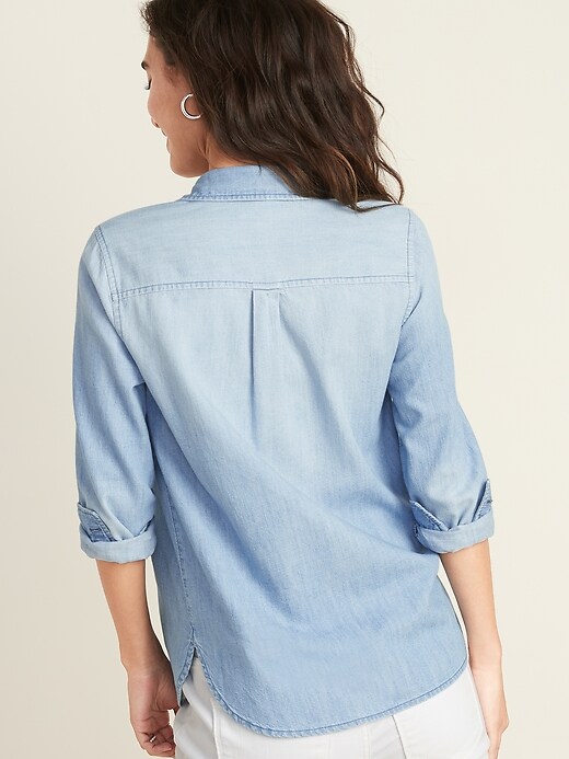 Image number 2 showing, Maternity Chambray Popover Shirt