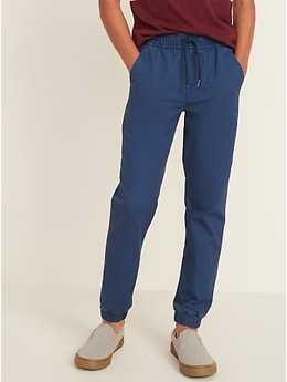 navy blue twill joggers