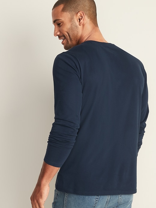 Image number 2 showing, Soft-Washed Long-Sleeve Henley T-Shirt for Men