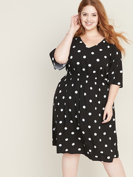WaistDefined ElbowSleeve PlusSize Dress Old Navy