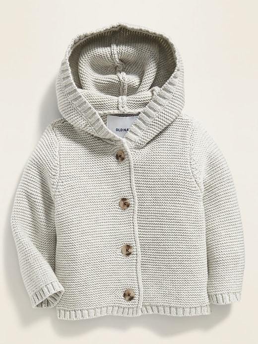 View large product image 1 of 2. Unisex Button-Front Hooded Sweater for Baby