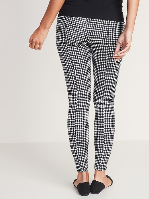 View large product image 2 of 3. Maternity Full-Panel Houndstooth Stevie Pants