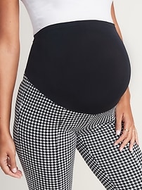 View large product image 3 of 3. Maternity Full-Panel Houndstooth Stevie Pants