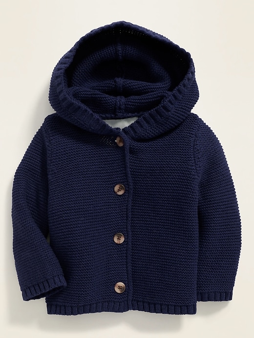 Unisex Button-Front Hooded Sweater for Baby