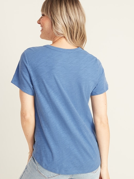 EveryWear Slub-Knit V-Neck T-Shirt for Women