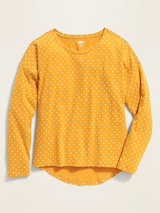 View large product image 1 of 1. Printed Softest Long-Sleeve Crew-Neck Tee For Girls