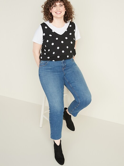 Image number 3 showing, High-Waisted Secret-Smooth Pockets + Waistband Power Slim Straight Plus-Size Jeans