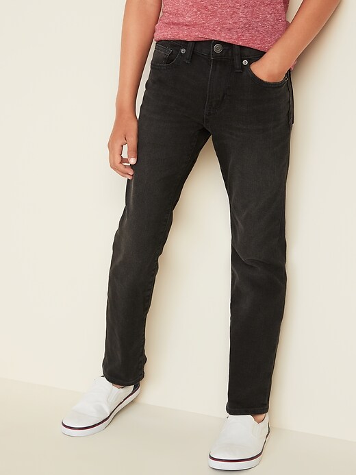 View large product image 1 of 3. Straight Built-In Flex Black Jeans for Boys