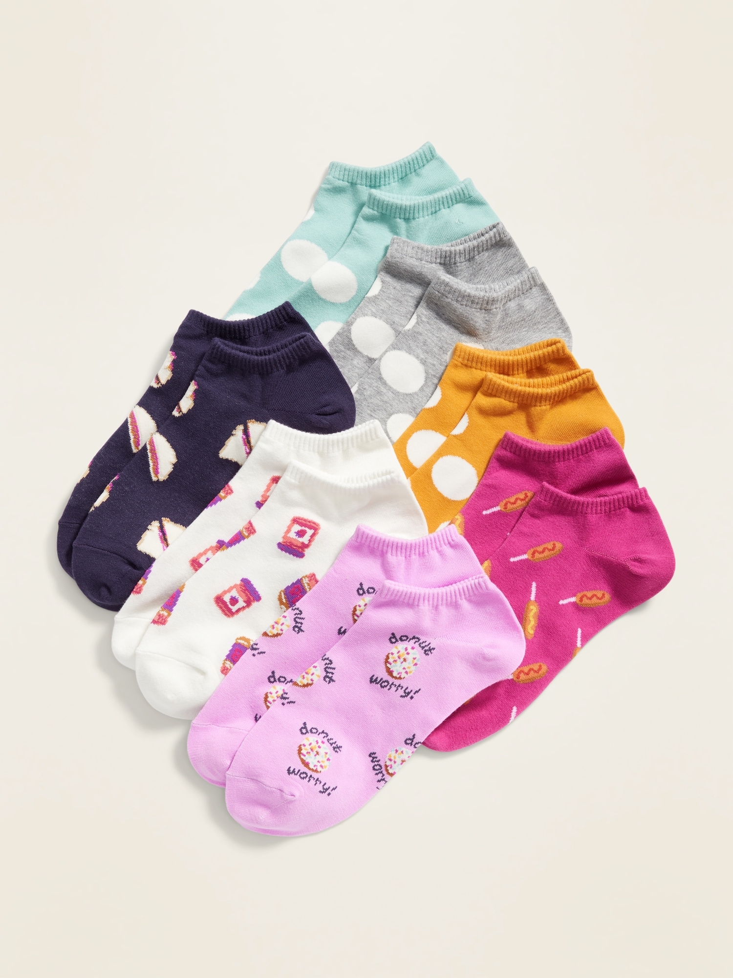 Printed Ankle Socks 7-Pack for Women