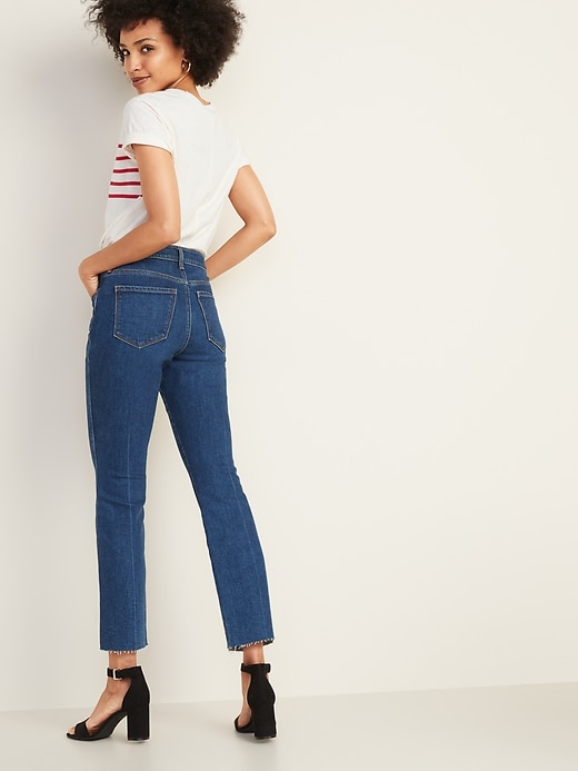 Image number 2 showing, High-Waisted Raw-Edged Flare Ankle Jeans For Women