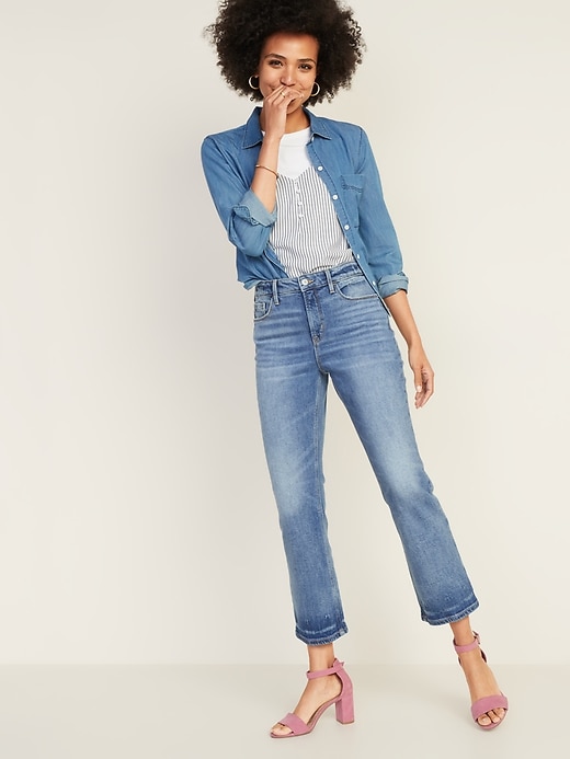 Image number 3 showing, High-Waisted Flare Ankle Jeans For Women