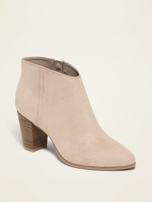 Old navy sueded block hotsell heel booties