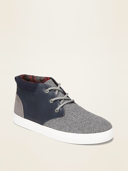 View large product image 1 of 3. Soft-Brushed Felt/Faux-Leather Sneakers for Boys