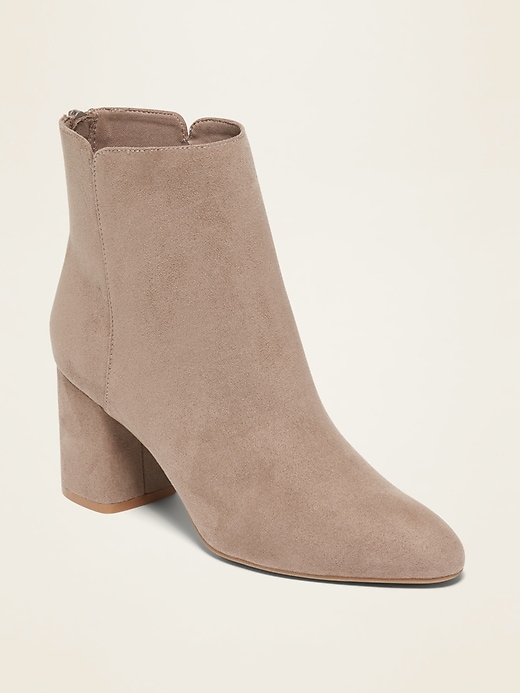 Image number 1 showing, Faux-Suede High-Heel Booties for Women