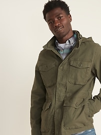 Built-In Flex Stowaway-Hood Military Jacket | Old Navy