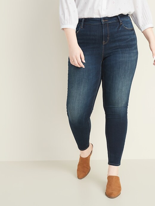 Image number 1 showing, High-Waisted Rockstar Plus-Size Super Skinny Jeans