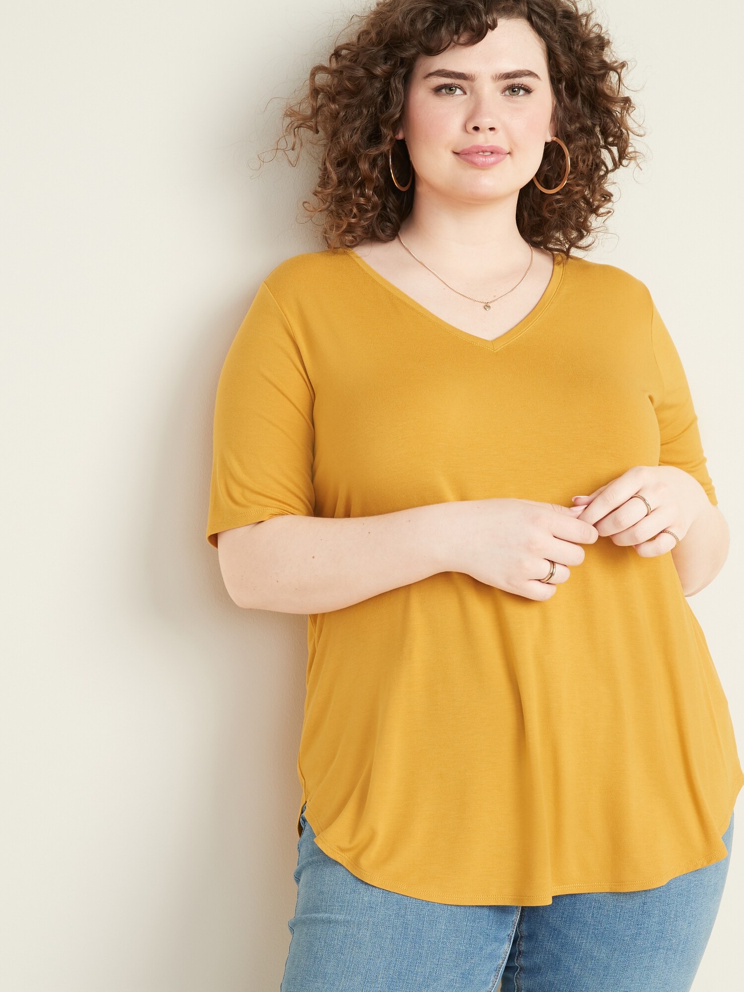 Luxe Plus Size V Neck Tunic Tee Old Navy