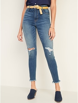 mid rise raw edge rockstar jeans