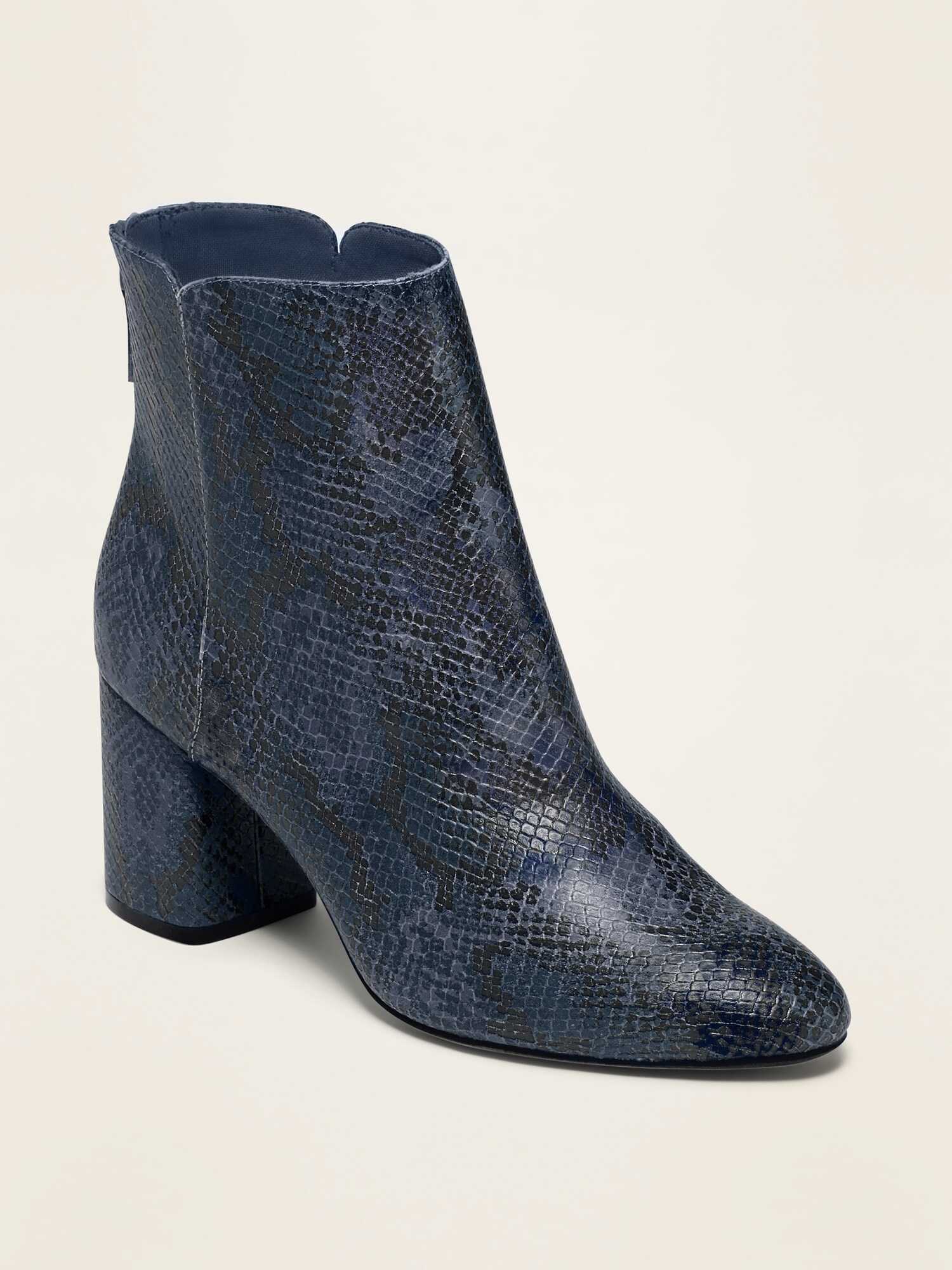 old navy snakeskin booties